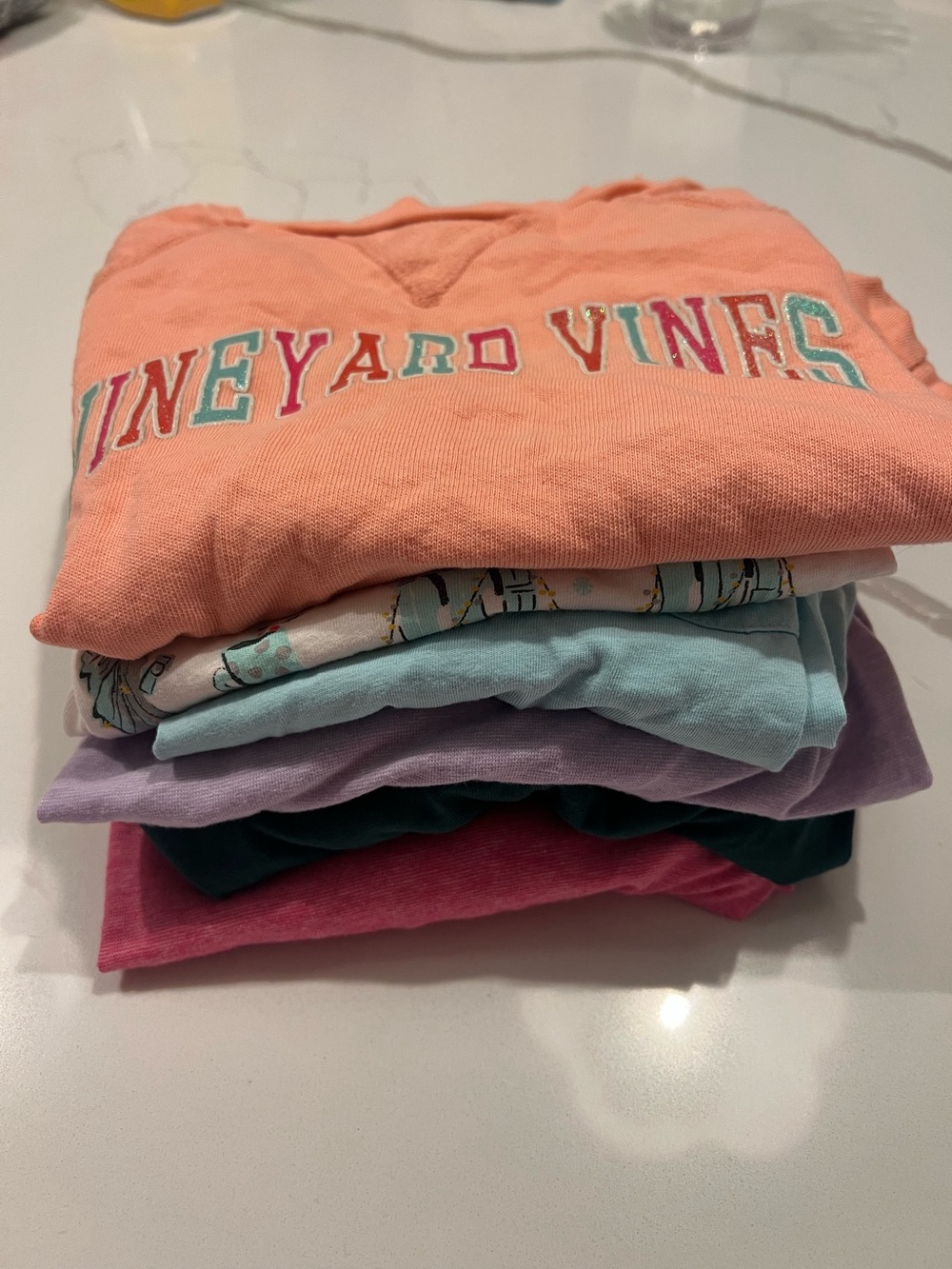 Size 5T Girls Vineyard Vines 6 Long Sleeve Tee Shirt BUNDLE